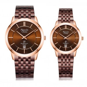 Alexandre Christie AC 8709 Rosegold Brown Couple